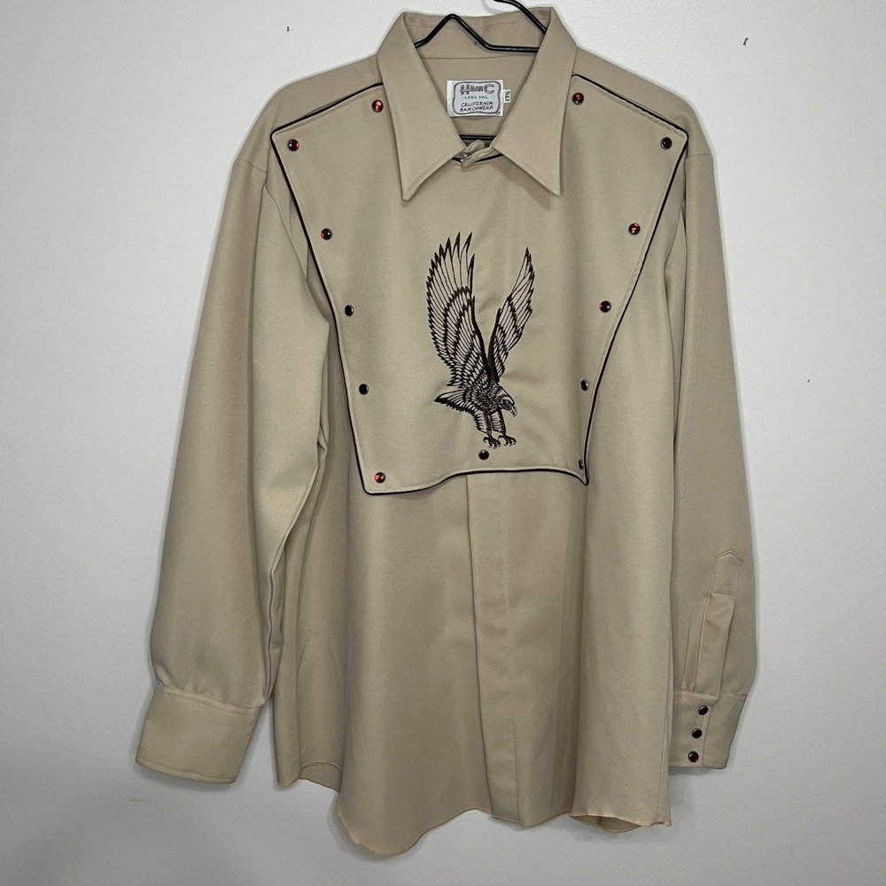 Vintage H Bar C Rancher Long Tail Mens 17 1/2 Western Cowboy Ranch Rodeo Country